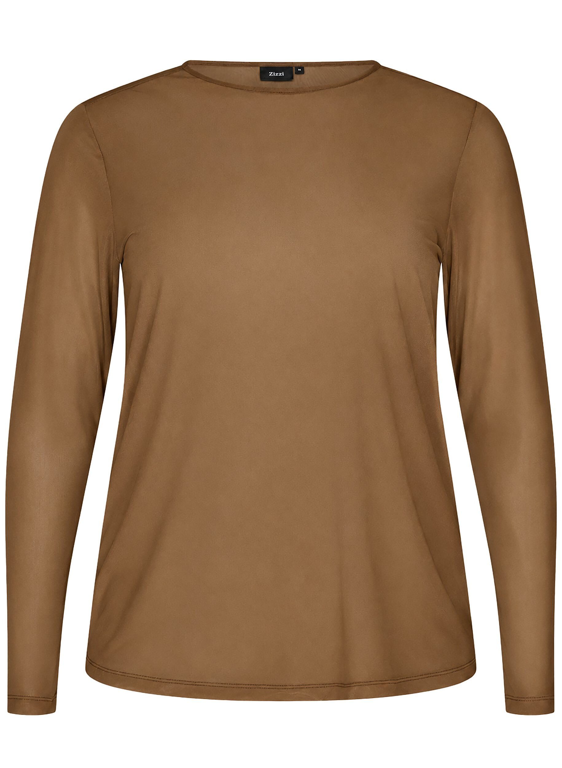 Mesh blouse with long sleeves