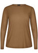 Mesh blouse with long sleeves, Brown, Packshot image number 0