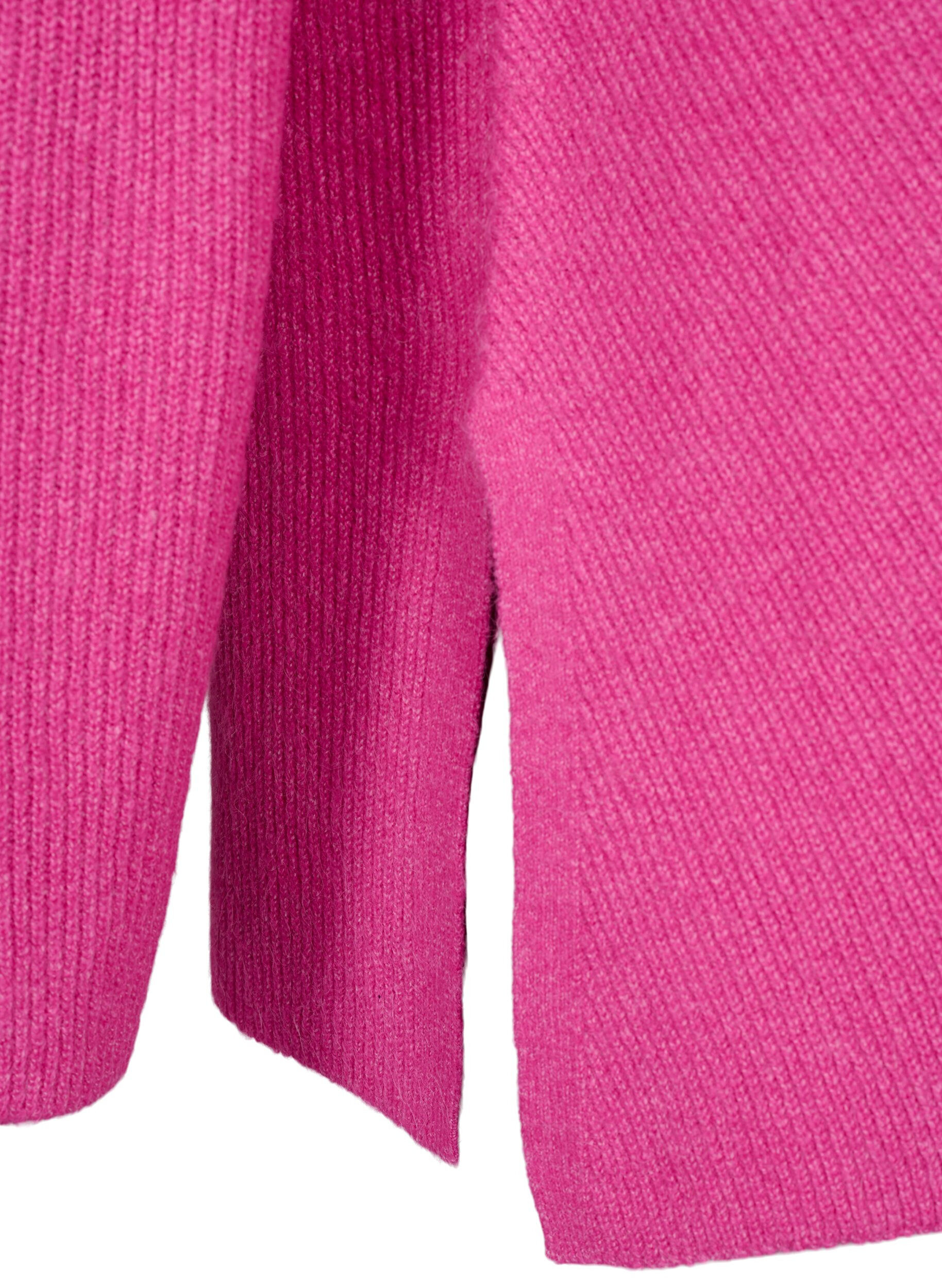 Zizzifashion Melange pullover with side slit, R. Rose/White Mel., Packshot image number 3