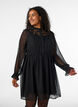 Chiffon dress with guipure lace and empire line, Black, Model image number 0
