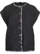 Checked waistcoat with decorative buttons, Black, Packshot image number 0