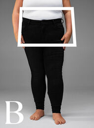 Super slim jeans with high waist, Black, Model