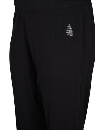Loose trousers in ribbed fabric, Black, Packshot image number 2