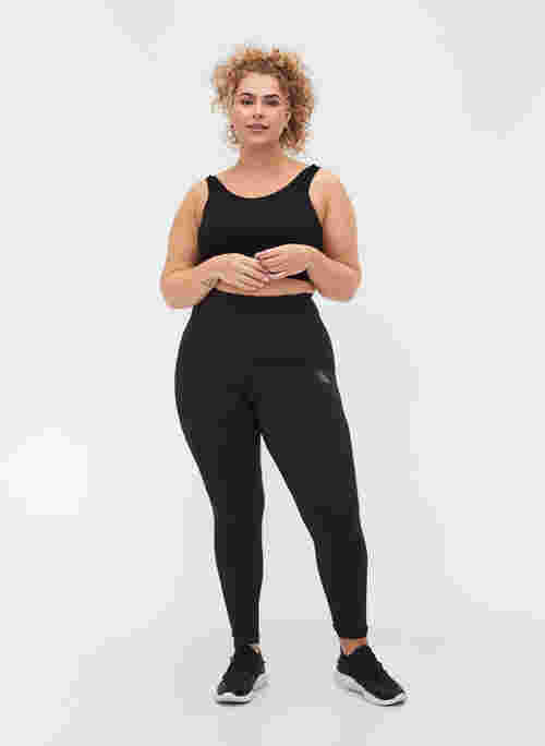 Cropped gym leggings with tummy-tuck effect