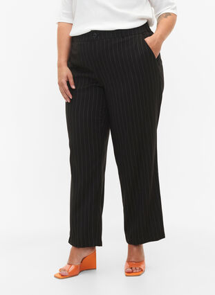 Trousers with pinstripes, Black W. Pinstripe, Model image number 2