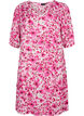 Floral viscose dress with a-shape, Pink Flower Rain, Packshot image number 0
