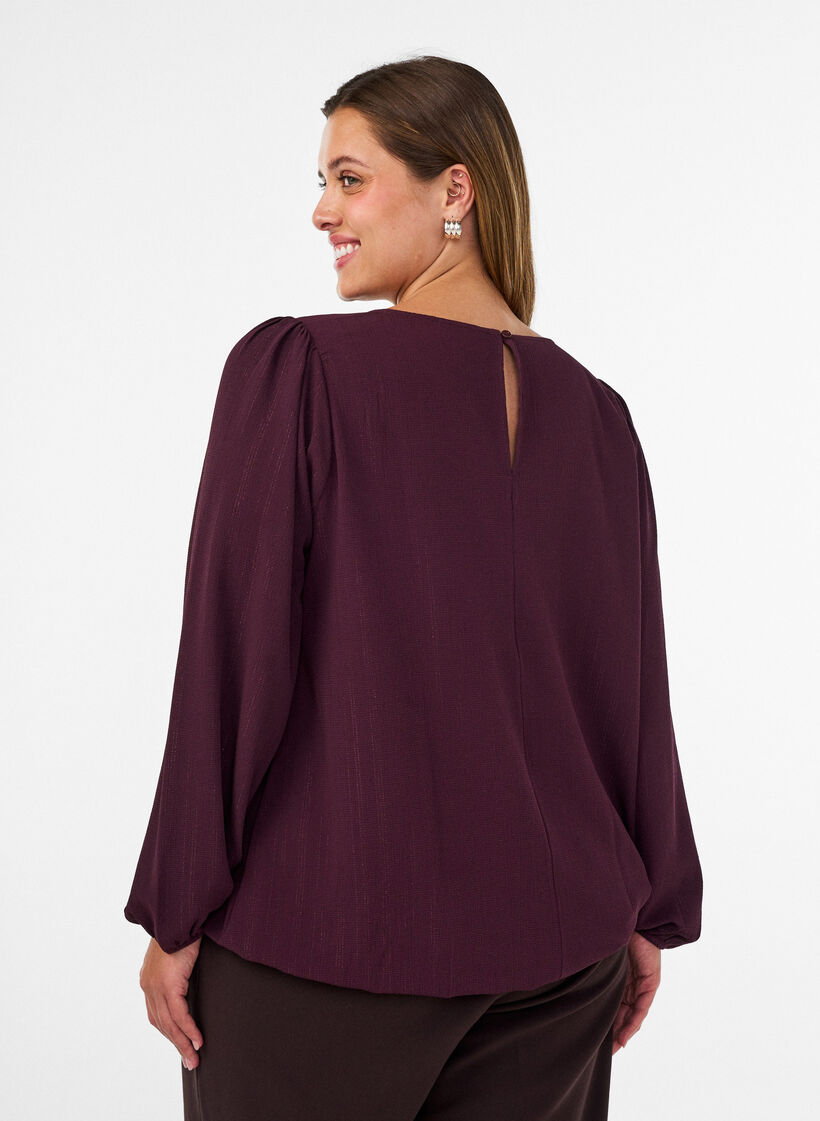 Blouse with glitter, Red, Model image number 2