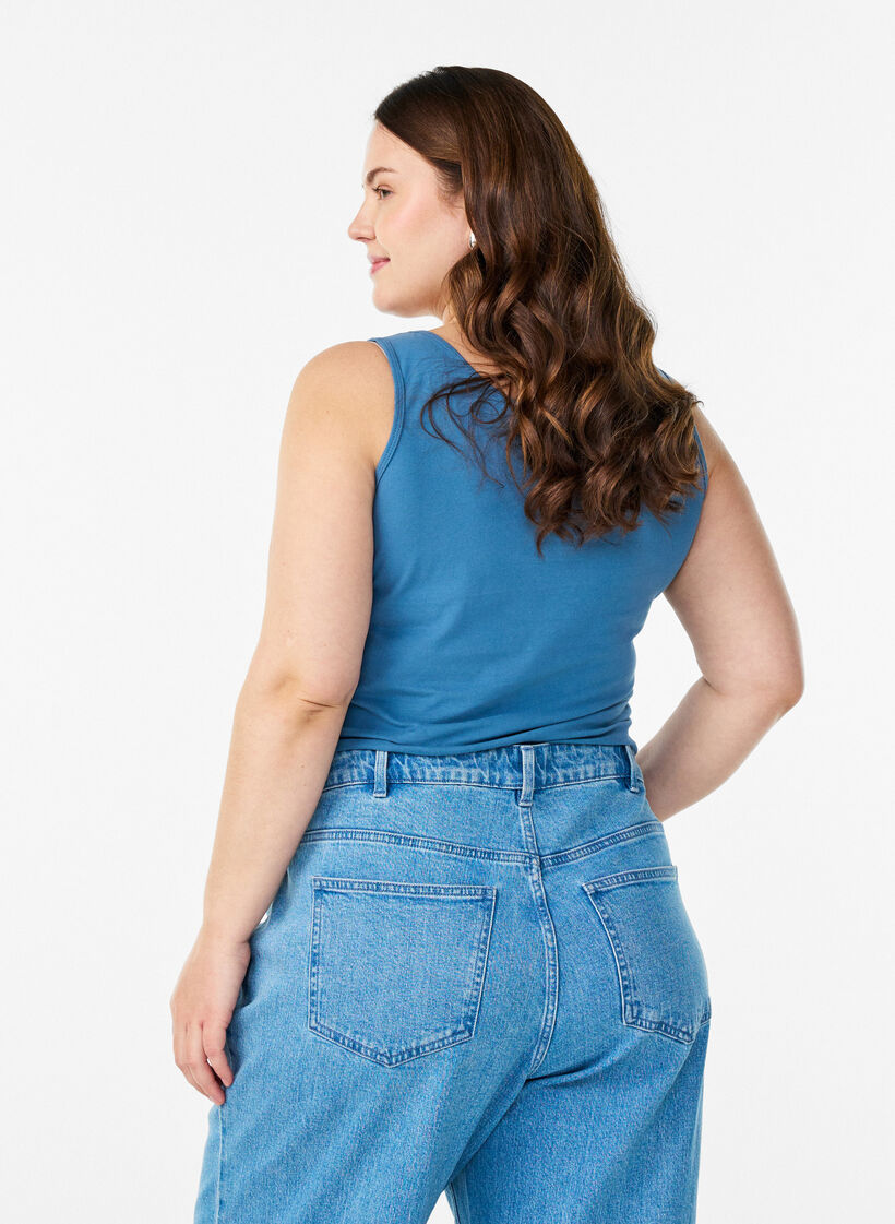 Cotton basic top, Grey, Model image number 2