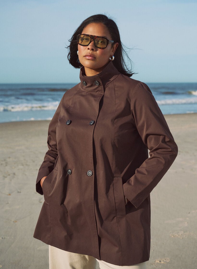 Water-repellent spring jacket with an A-line cut, Brown, Image image number 0