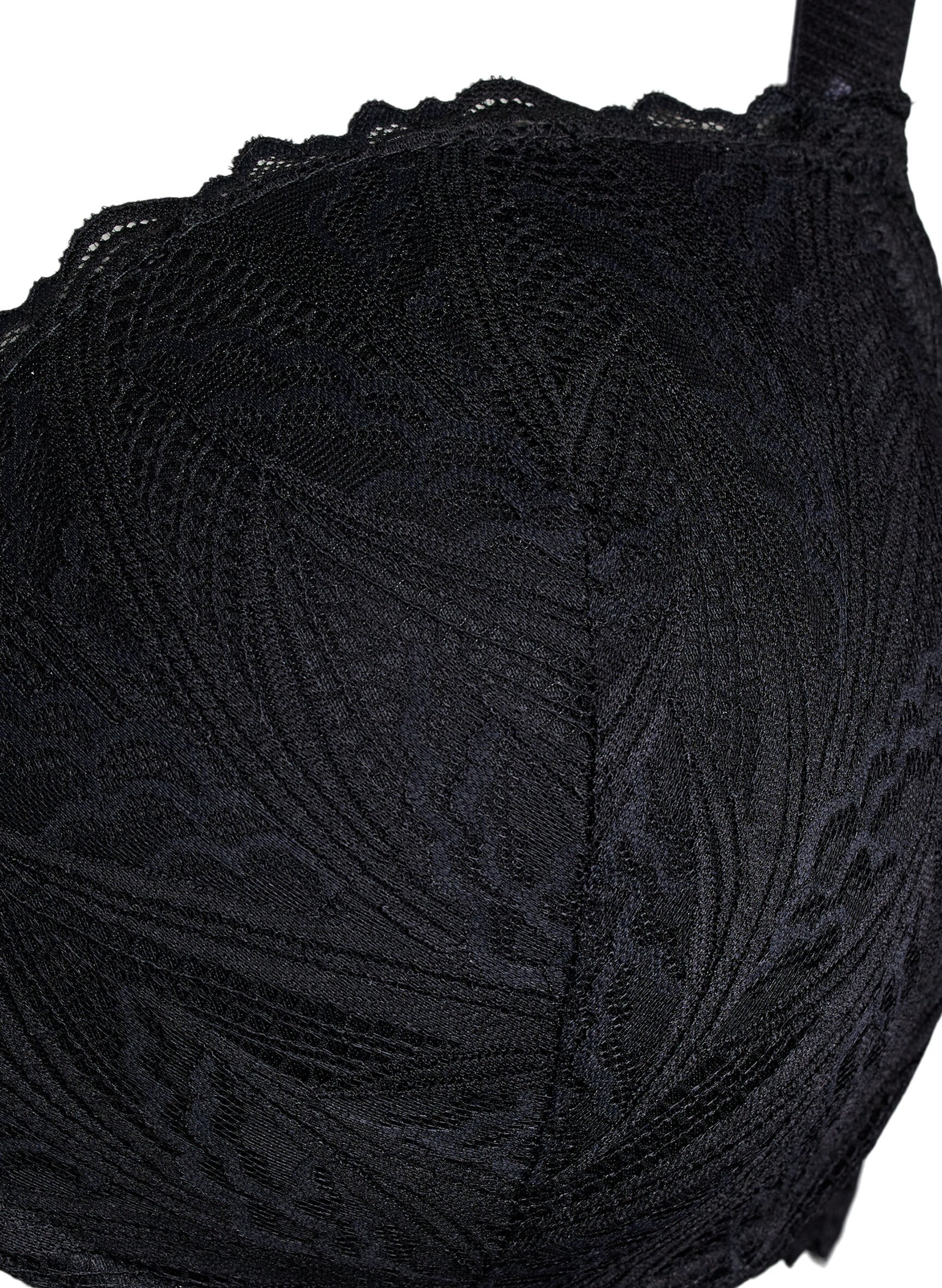 Zizzifashion Molded lace bra with underwire, Black, Packshot image number 2