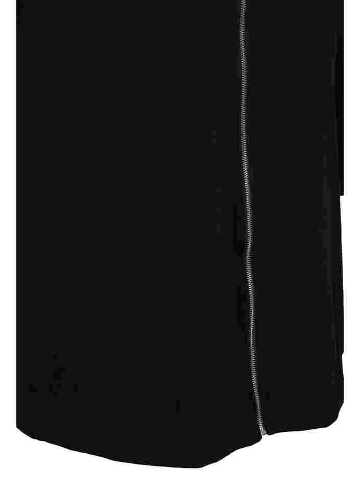 Long cotton sweat cardigan with hood, Black, Packshot image number 3
