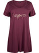 Short-sleeved nightgown in organic cotton, Dark Bordeaux, Packshot image number 0