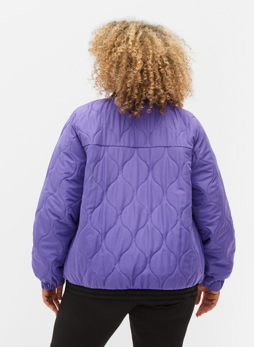 Bomber jacket with pockets and glitter, Passion Flower, Model image number 1