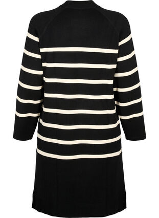 Striped knit dress with turtleneck, Black Comb, Packshot image number 1