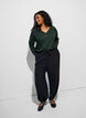 Long-sleeved t-shirt with V-neck and buttons, Green, Model image number 1