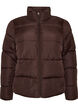 Short puffer jacket with a high collar, Brown, Packshot image number 0