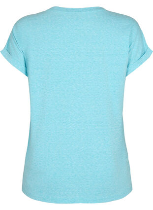 Melange t-shirt with short sleeves, Blue Atoll Mél, Packshot image number 1