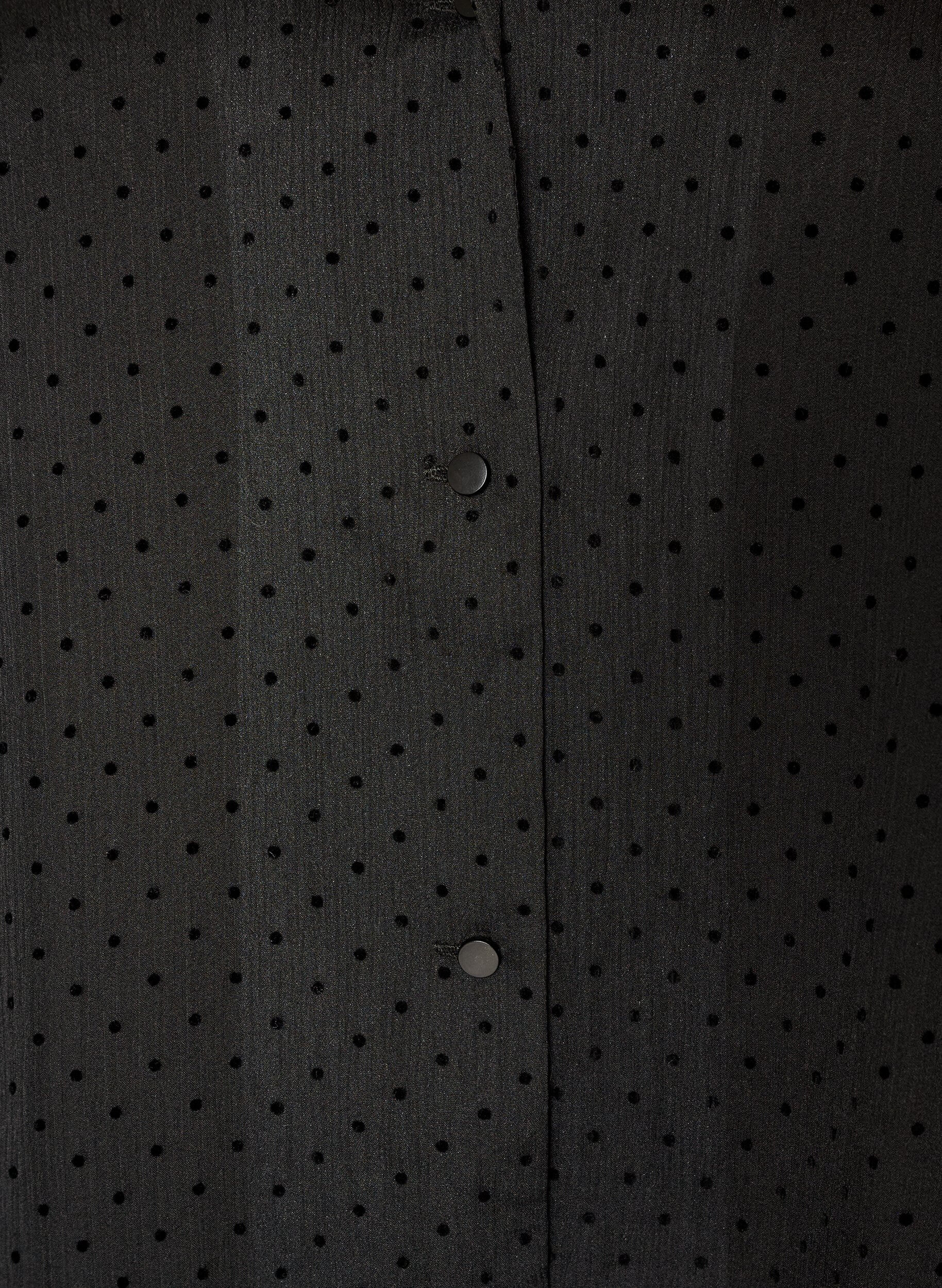 ZizzifashionPolka dot shirt blouse with lapels, Black, Packshot image number 2