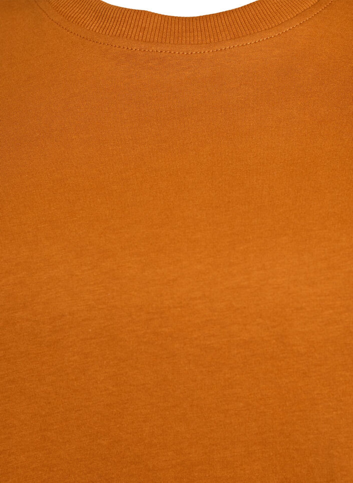 Basic cotton T-shirt with round neck, Orange, Packshot image number 2