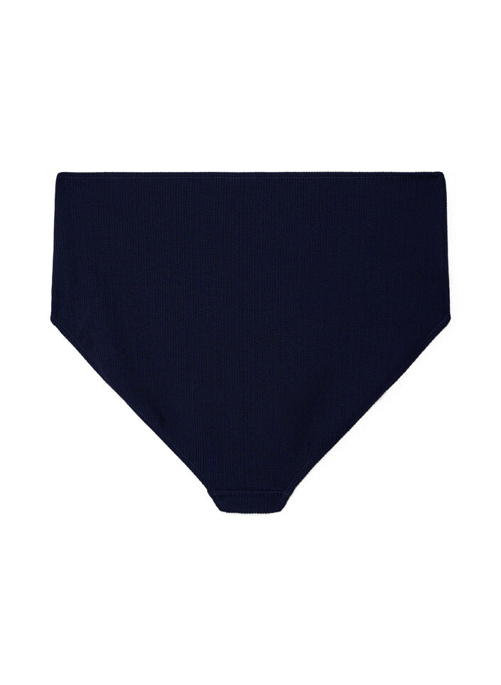 High-waisted bikini bottoms with texture, Blue, Packshot image number 1