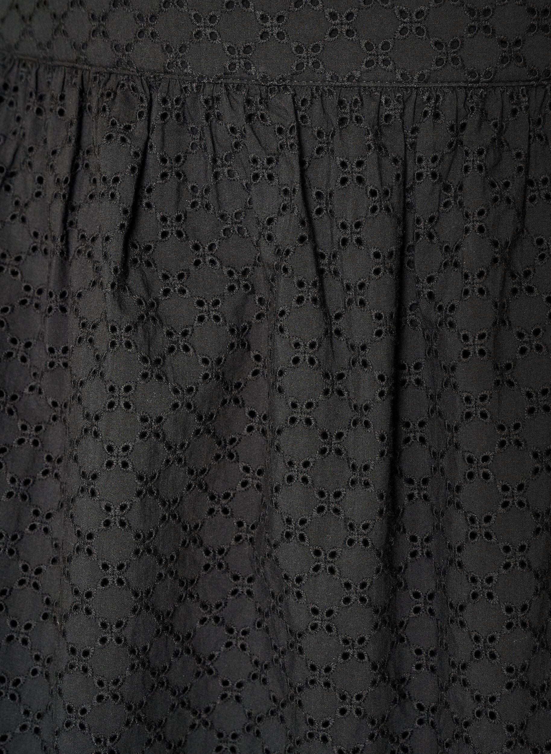 ZizzifashionShort skirt with broderie anglaise and elasticated waist, Black, Packshot image number 2