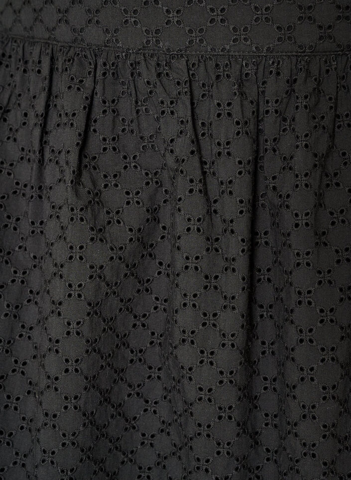 Short skirt with broderie anglaise and elasticated waist, Black, Packshot image number 2
