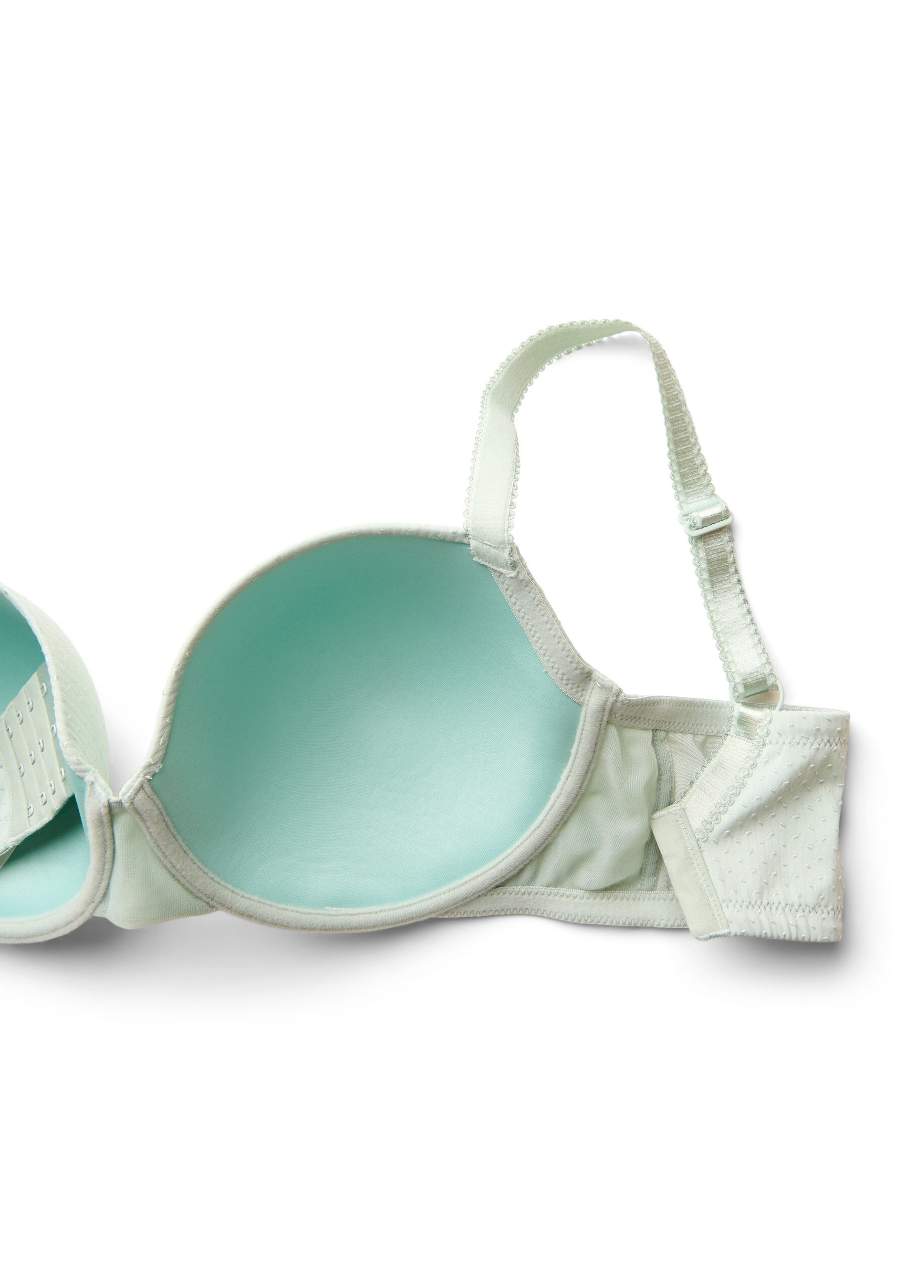 ZizzifashionMoulded microfibre bra with a dobby texture, Green, Packshot image number 3