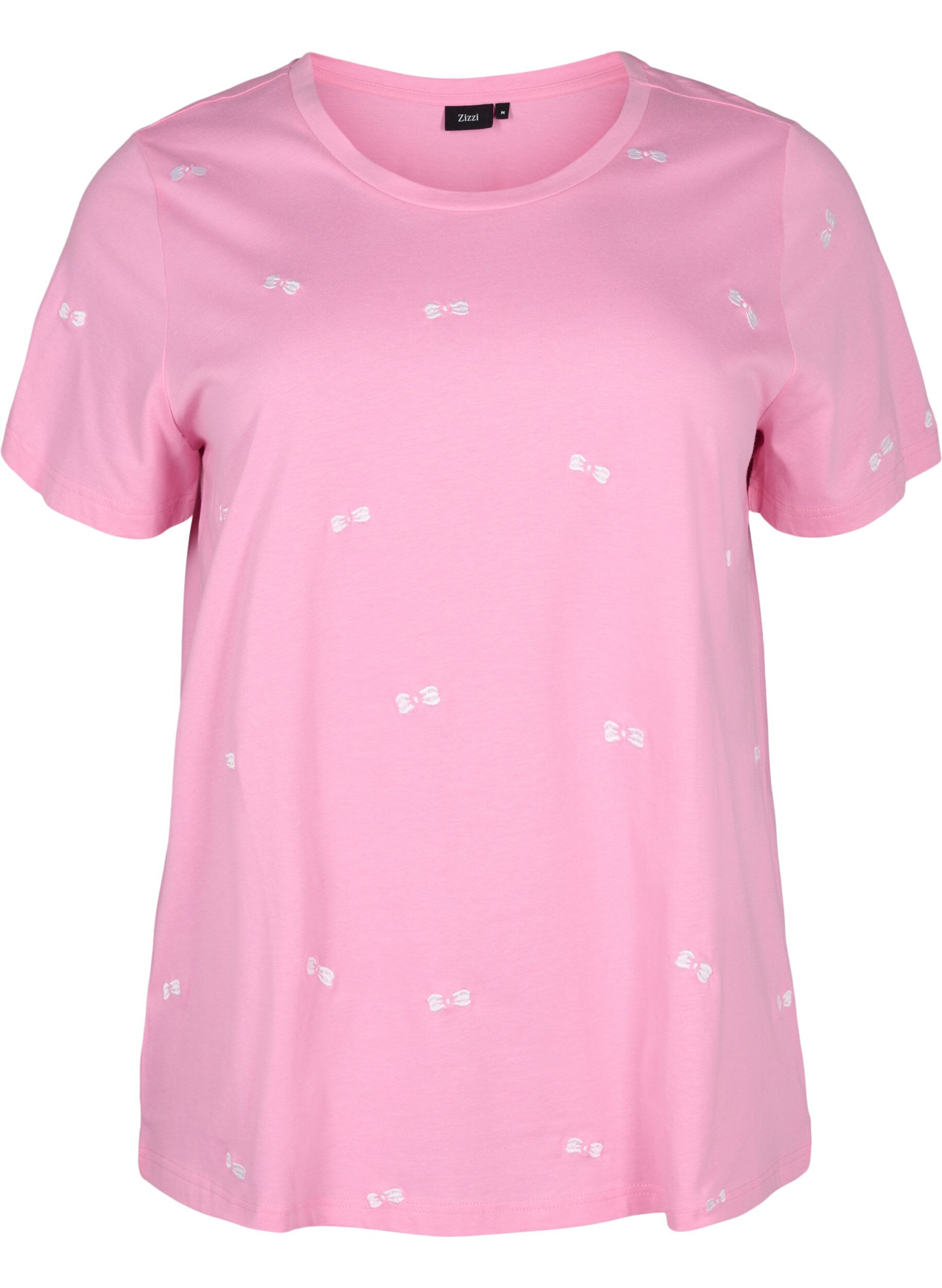 Zizzifashion Organic cotton T-shirt with bows, Roseb. W. Bow Emb., Packshot image number 0