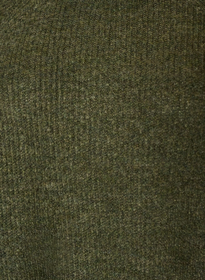 Ribbed jumper with 3/4 sleeves, Green, Packshot image number 2
