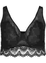 Lace bra with underwire and mesh, Black, Packshot