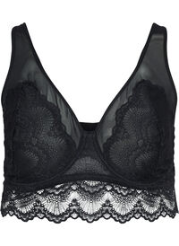 Lace bra with underwire and mesh