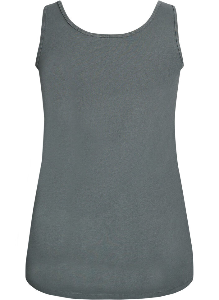 Solid color basic top in cotton, Green, Packshot image number 1