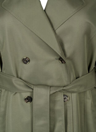 Short trench coat with belt, Dusty Olive, Packshot image number 2
