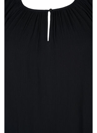 Short-sleeved viscose dress, Black, Packshot image number 2