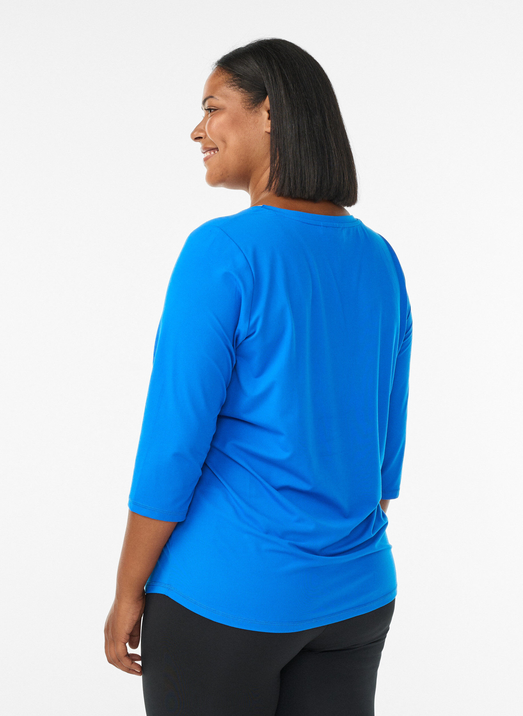 ZizzifashionWorkout top with 3/4 sleeves, Blue, Model image number 2