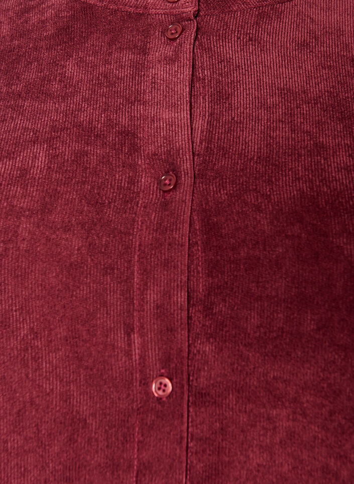 Corduroy dress with A-line shape and stand collar, Red, Packshot image number 2