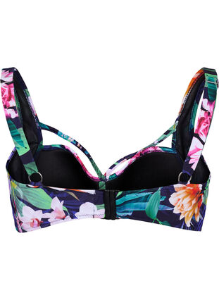 Bikini top with ruching and string, Flower Print, Packshot image number 1