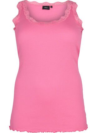 Top with lace trim, Pink, Packshot image number 0