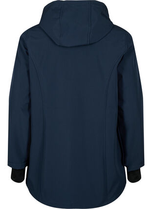 Short softshell jacket with detachable hood, Night Sky, Packshot image number 1