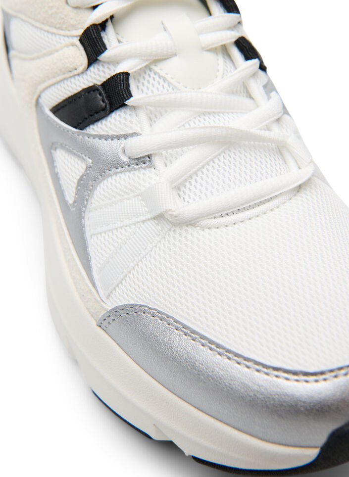 Comfortable sneakers with a shock-absorbing sole, White, Packshot