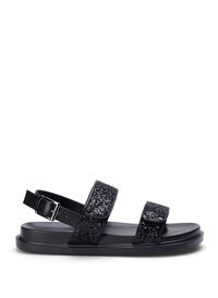 Wide fit glitter sandal with Velcro closure