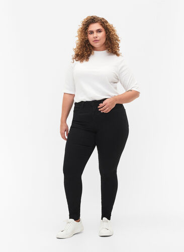 Super slim Amy jeans with high waist, Black, Model image number 0
