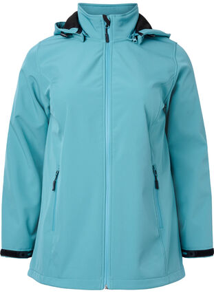 	 Softshell jacket with detachable hood, Brittany Blue, Packshot image number 0