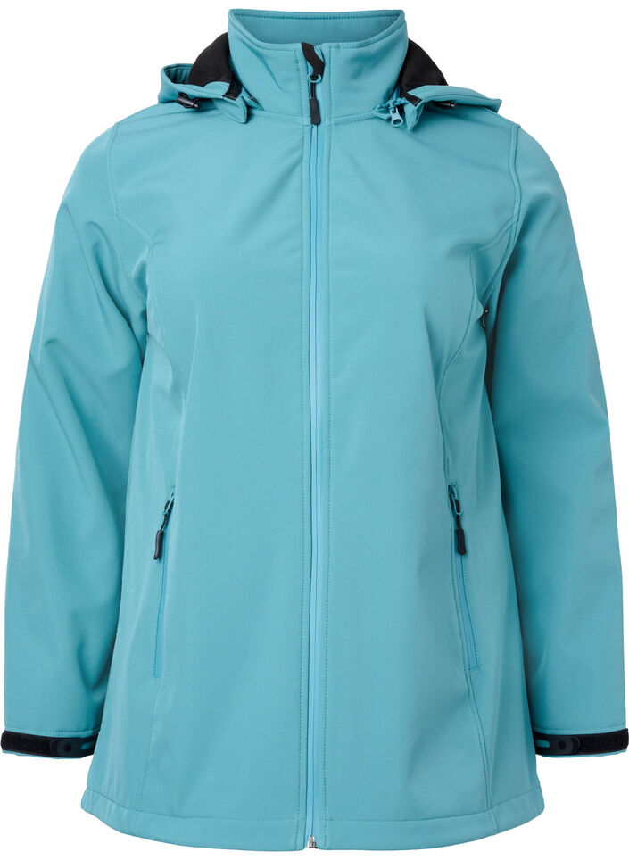 Softshell jacket with detachable hood Blue Sz. 42-60 Zizzifashion