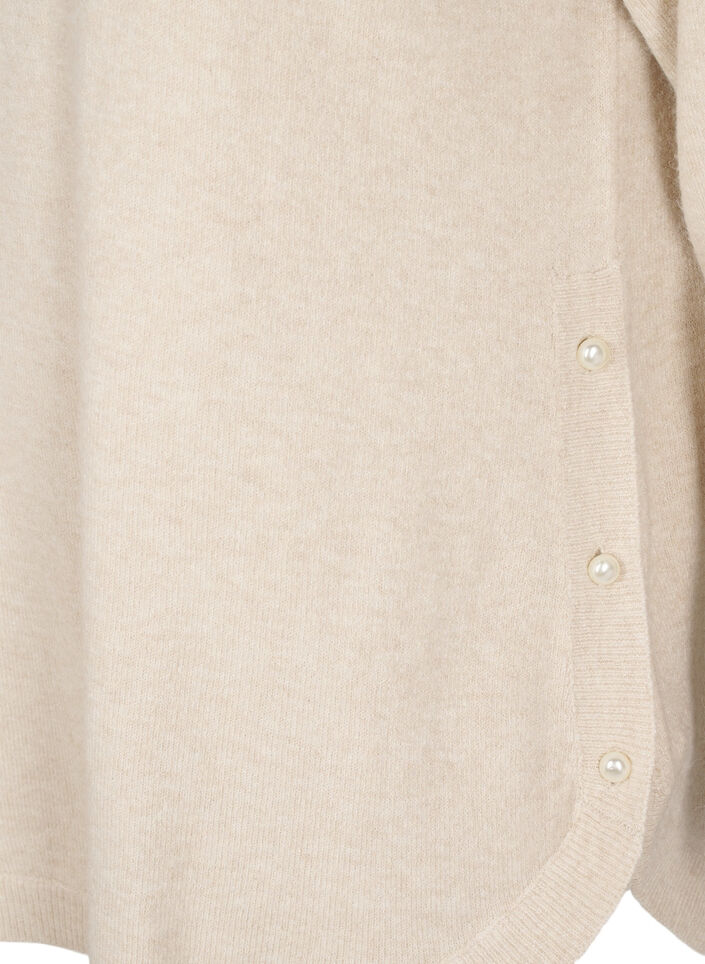 Knitted blouse with bead details, Pumice Stone Mel., Packshot image number 3