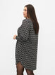 V-neck dress with print, Black Graphic AOP, Model image number 1