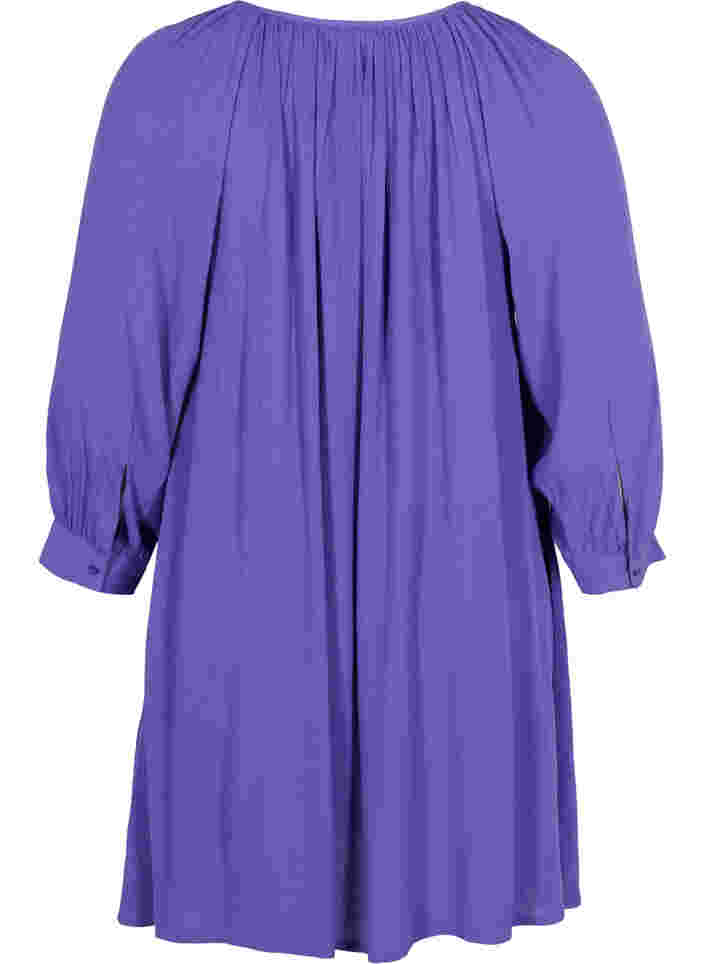 Viscose tunic with 3/4 sleeves, Purple Corallites, Packshot image number 1