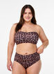 Leopard high-waisted bikini bottoms, Brown, Model image number 0