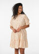 Short viscose dress with ruffle details, Yellow, Model image number 0