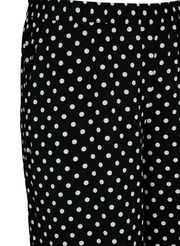Culotte trousers with print, Black w. Dots, Packshot image number 2